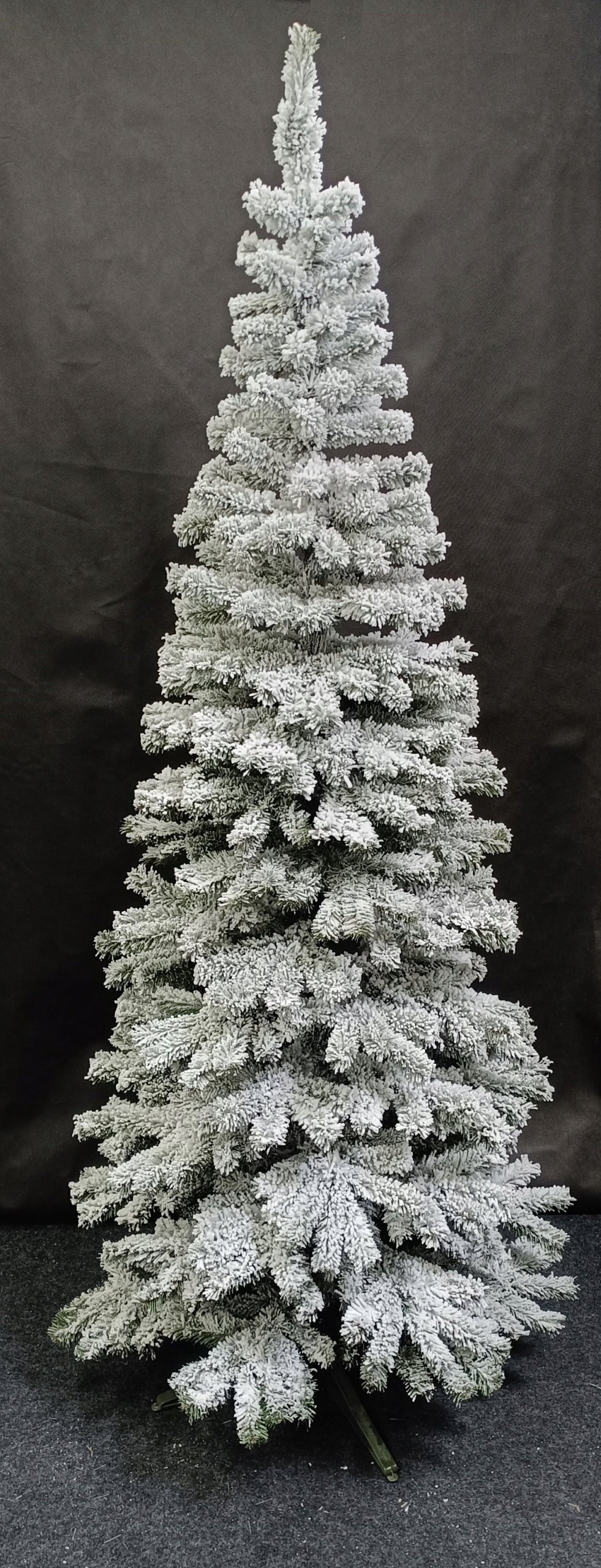 CHRISTMAS TREE ARTIFICIAL SNOW-COVERED FIR SLIM 150CM NARROW IN SPITZ SLIM