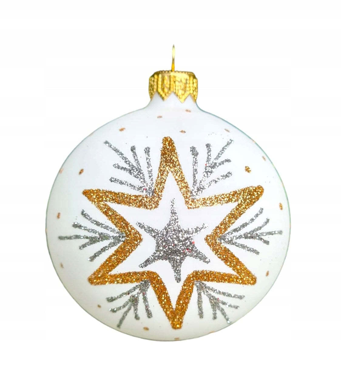 CHRISTMAS TREE BAUBLES GLASS HAND PAINTED 8 cm. Brand Atelier Agnes