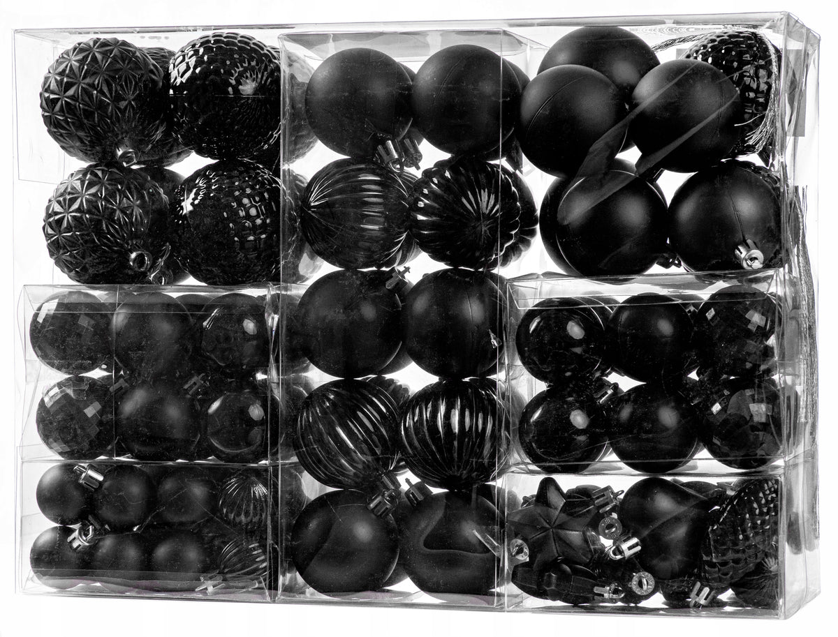 CHRISTMAS TREE BAUBLES UNBREAKABLE PATTERNS 120 PIECES LARGE SET XXL CHRISTMAS Packaging status original