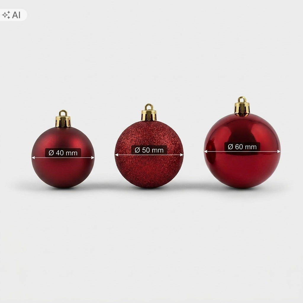 CHRISTMAS TREE BAUBLES red mega set x70 in chest with unbreakable handle Packaging status original