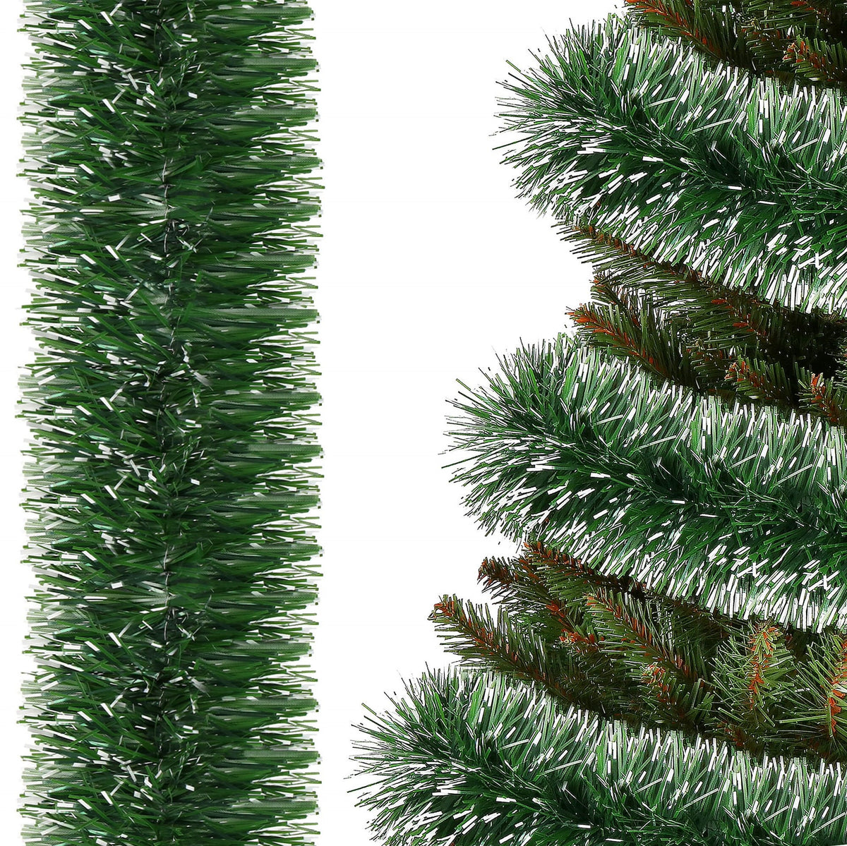 CHRISTMAS TREE CHAIN green 6m CHRISTMAS GARLAND FOR THE CHRISTMAS TREE XXL thick 10cm