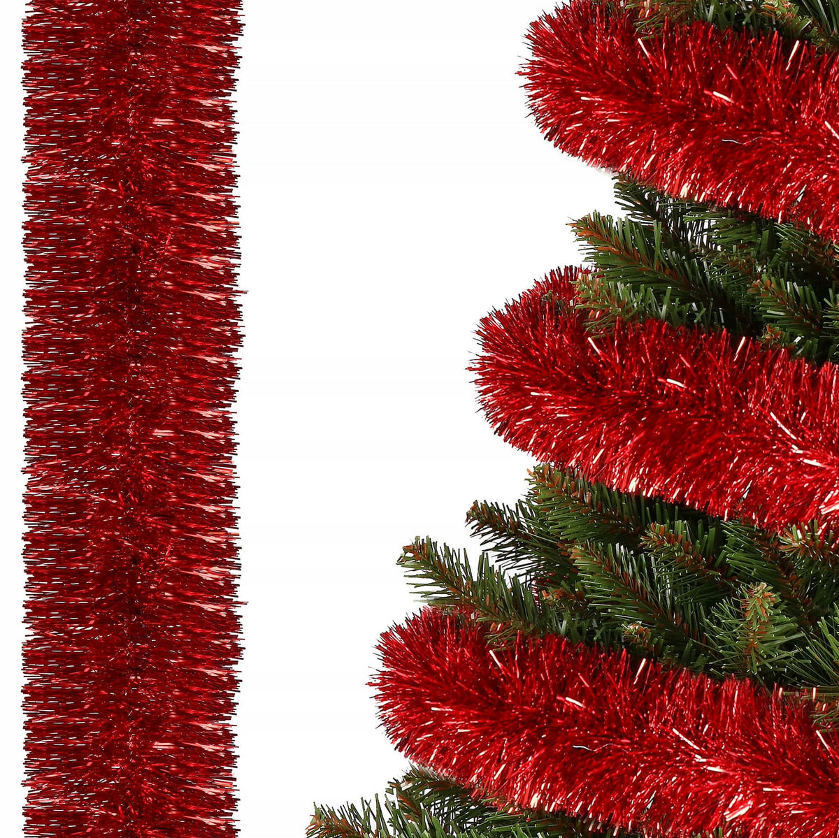 CHRISTMAS TREE CHAIN red 6m CHRISTMAS GARLAND FOR THE CHRISTMAS TREE XXL thick 7cm