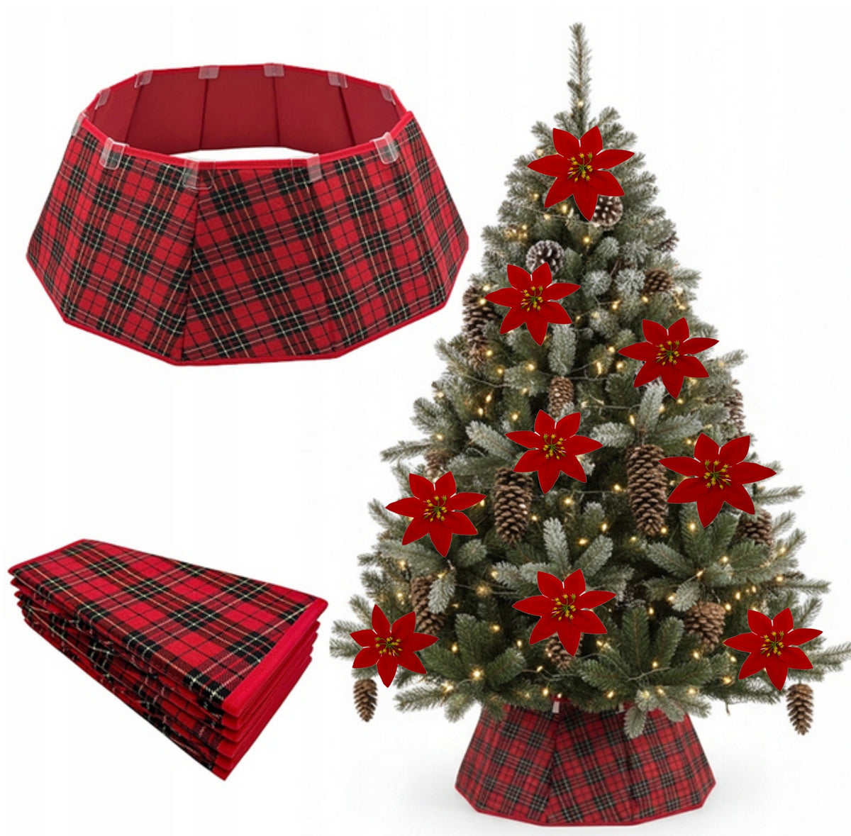 CHRISTMAS TREE COVER FOLDING FOR STAND BASKET PLANTER GRILLE