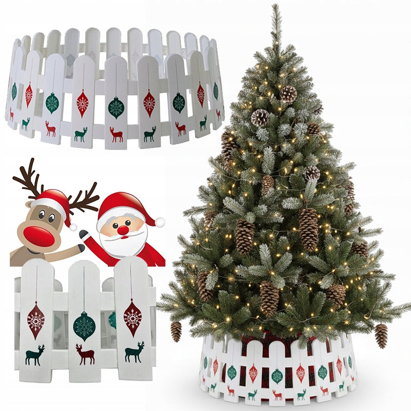 CHRISTMAS TREE COVER FOR STAND PLANTER FOLDING WHITE FENCE