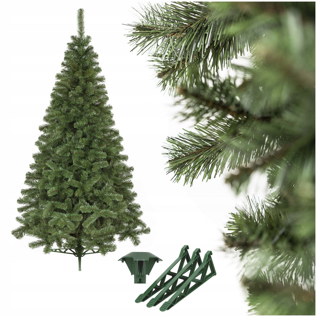 CHRISTMAS TREE FIR GREEN DENSE ARTIFICIAL 180cm STAND PREMIUM LIKE LIVE + FREEBIE
