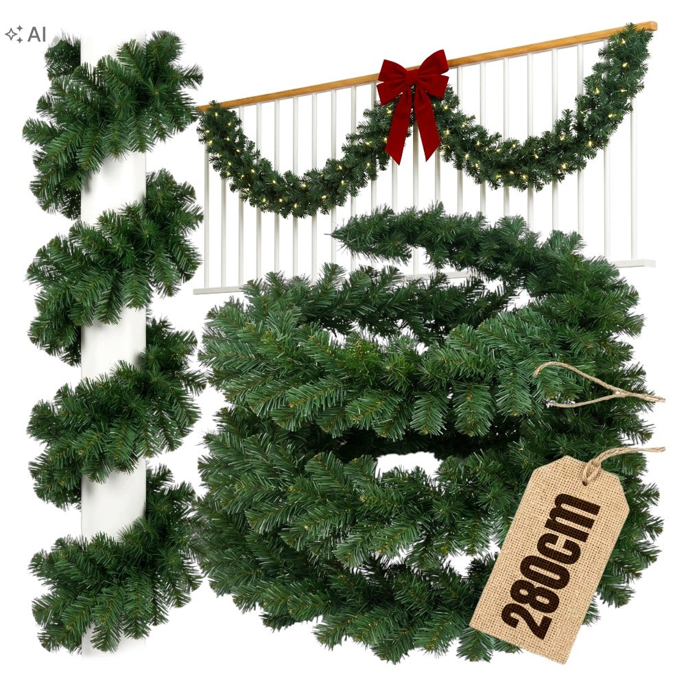 CHRISTMAS TREE GARLAND 280 cm SPRUCE CHAIN ARTIFICIAL DENSE PINE