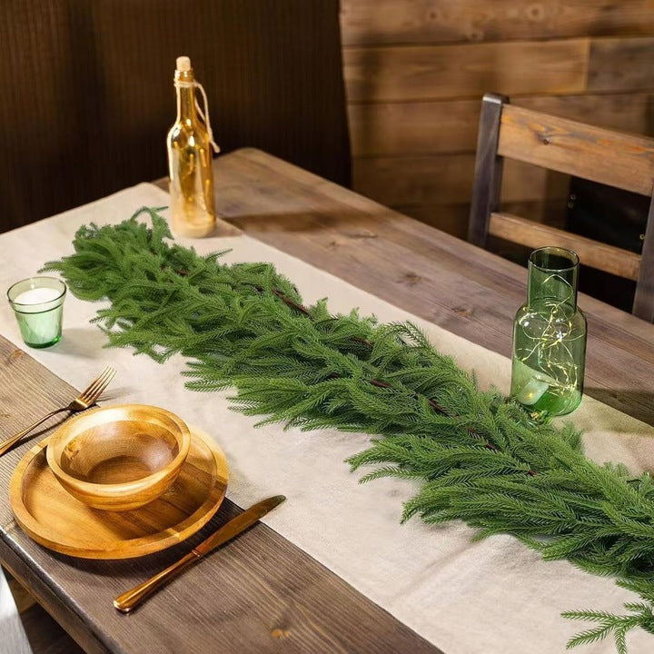 CHRISTMAS TREE GARLAND FOR RAILING TWIGS LONG GREEN 180 CM Brand Ecarla