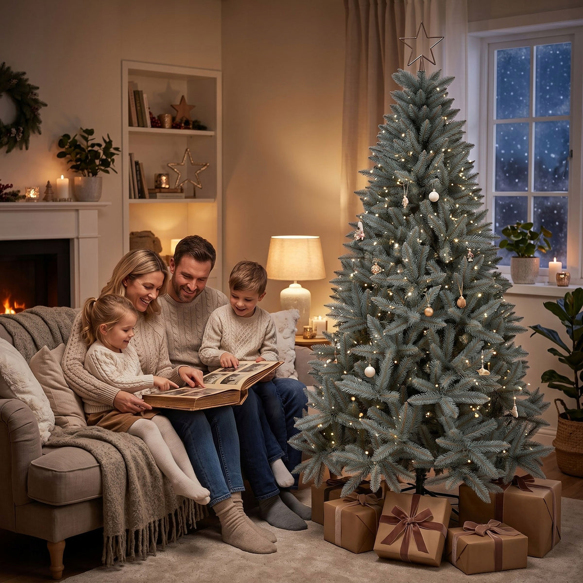 CHRISTMAS TREE SPRUCE CAUCASIAN SILVER DENSE ARTIFICIAL STAND 180cm LIKE LIVE FREEBIE Brand Springos