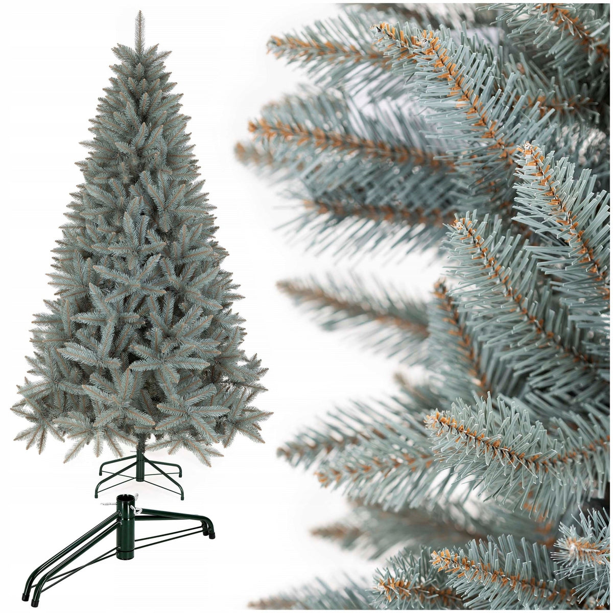 CHRISTMAS TREE SPRUCE CAUCASIAN SILVER DENSE ARTIFICIAL STAND 180cm LIKE LIVE FREEBIE