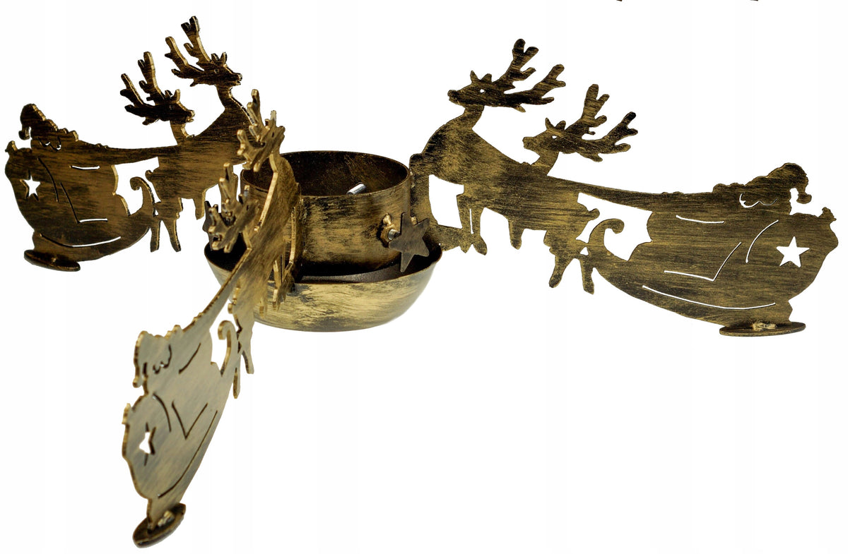 CHRISTMAS TREE STAND NICHOLAS SLEIGH FI 105 MM LARGE GOLD FORGED Polish Manufacturer code STOJAK KMEX-SCM3