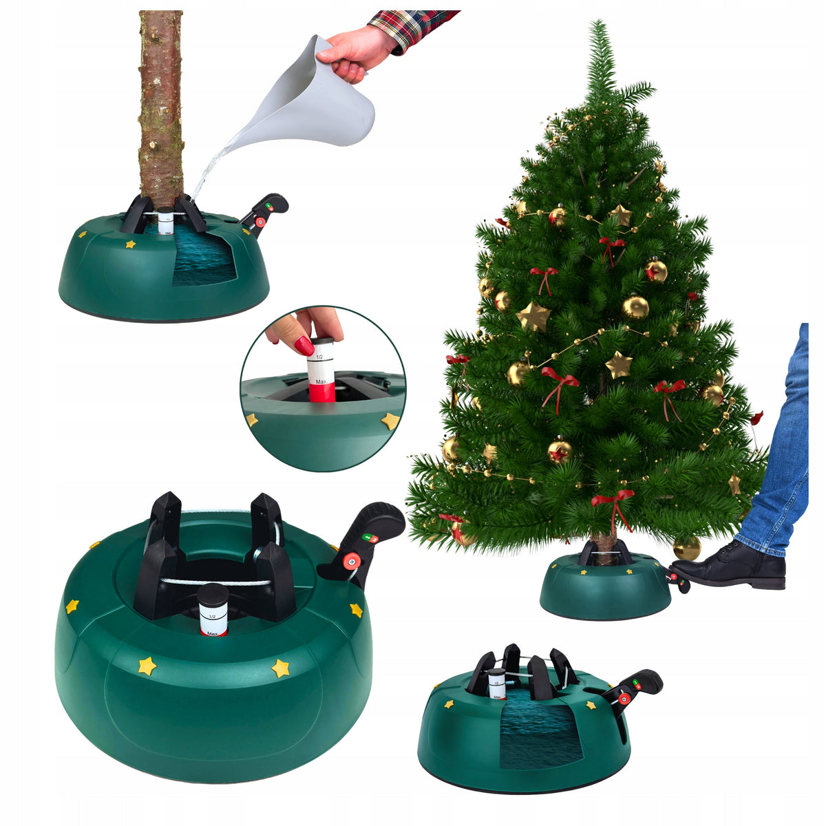 CHRISTMAS TREE STAND STABLE STAND FOR LIVE CHRISTMAS TREE UP TO 2 M Manufacturer code Stojak Choinkowy do Żywej Choinki do 2 m.
