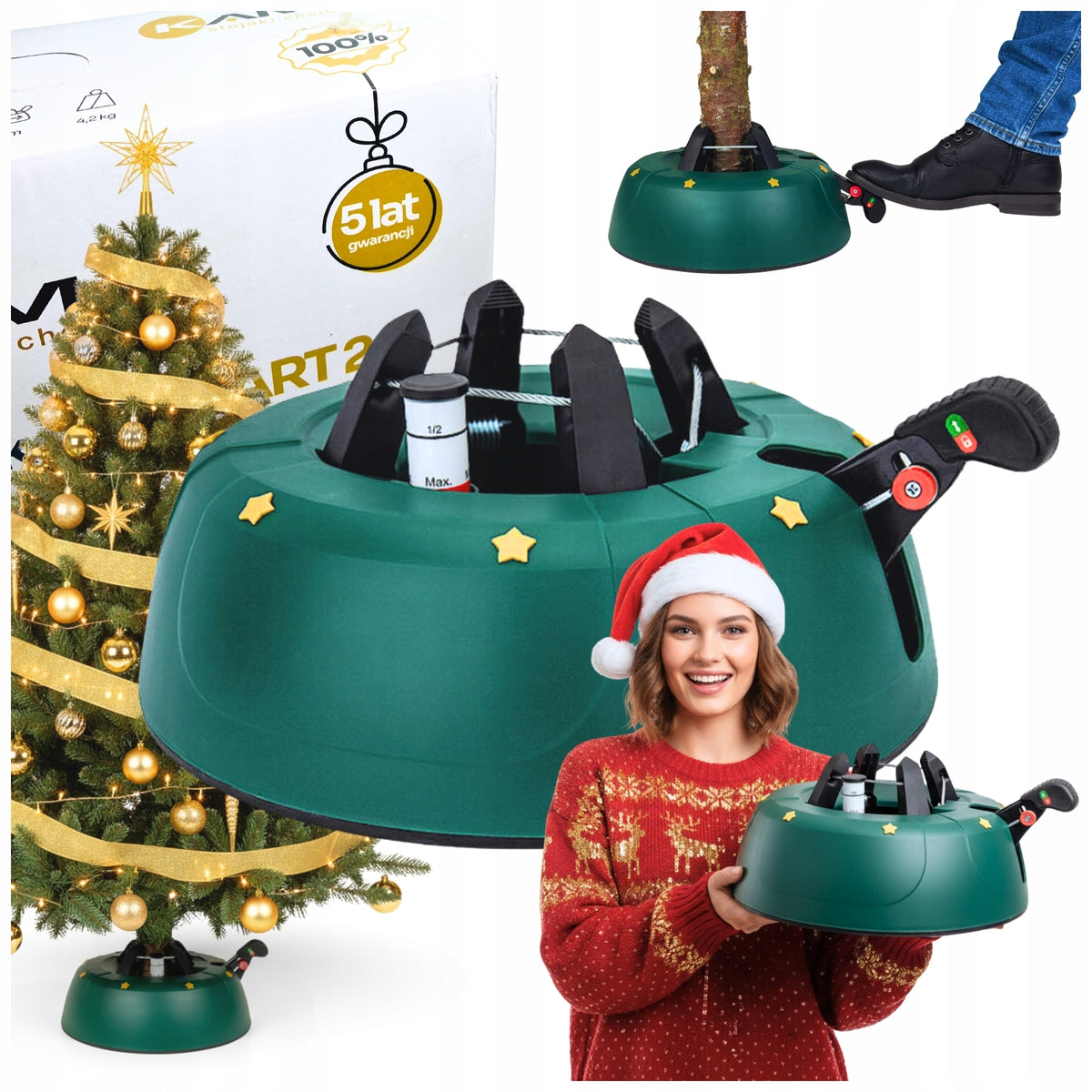 CHRISTMAS TREE STAND STABLE STAND FOR LIVE CHRISTMAS TREE UP TO 2 M