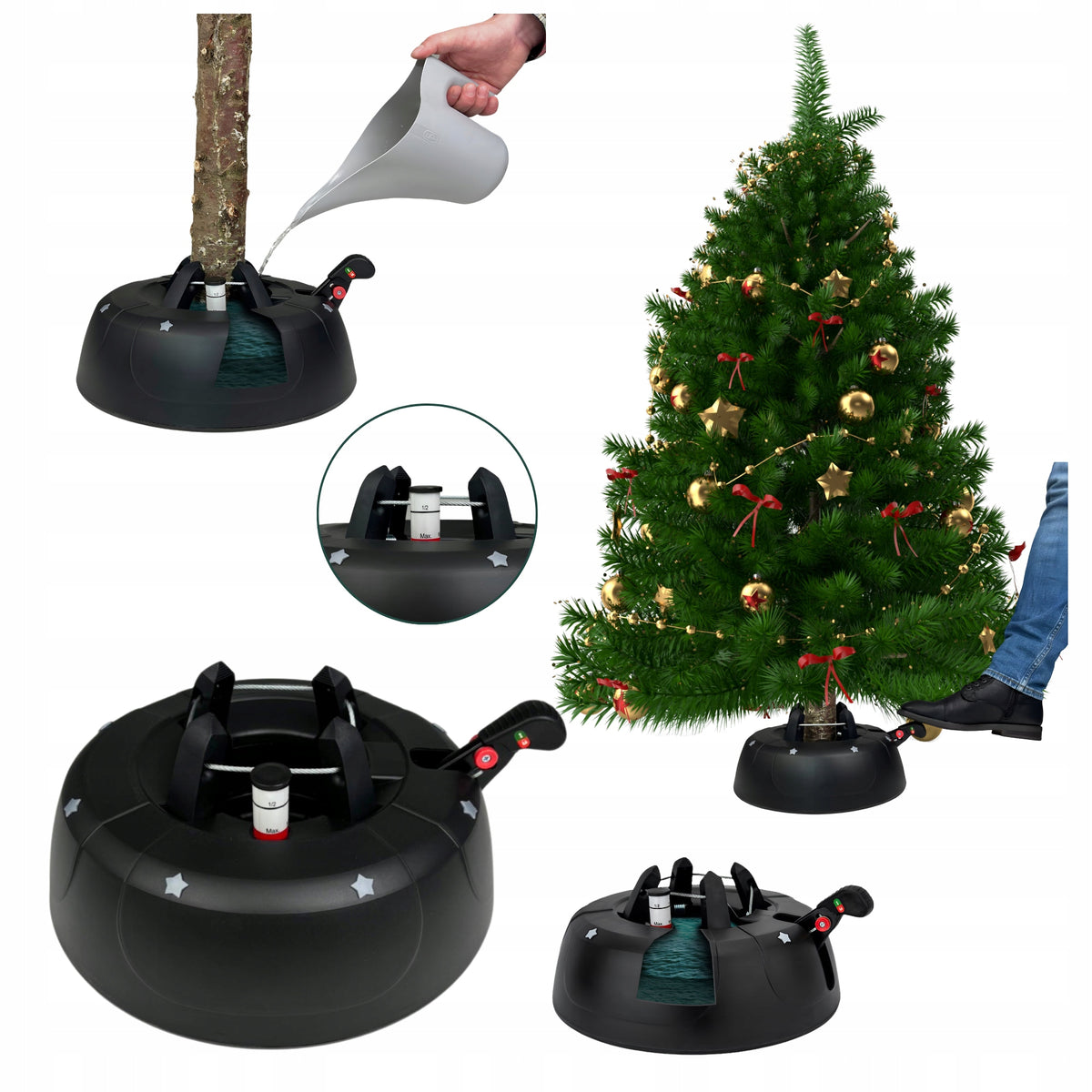 CHRISTMAS TREE STAND STABLE TREE STAND UP TO 2,5 m Manufacturer code Stojak Choinkowy do Żywej Choinki do 2,5 m.