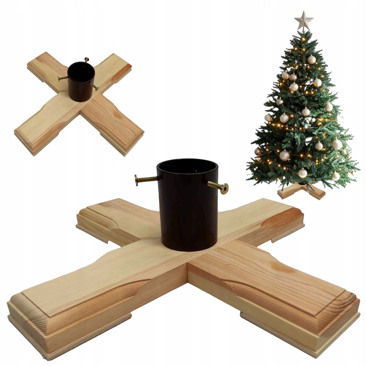 CHRISTMAS TREE STAND STABLE WOODEN FOLDING