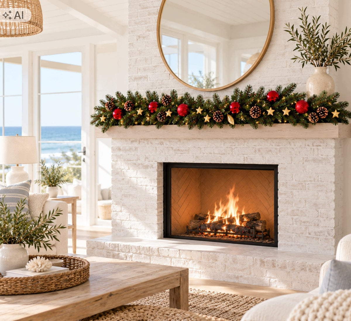 CHRISTMAS TREE garland decorated with RED LED Fir 100CM NOBILIS Packaging status original