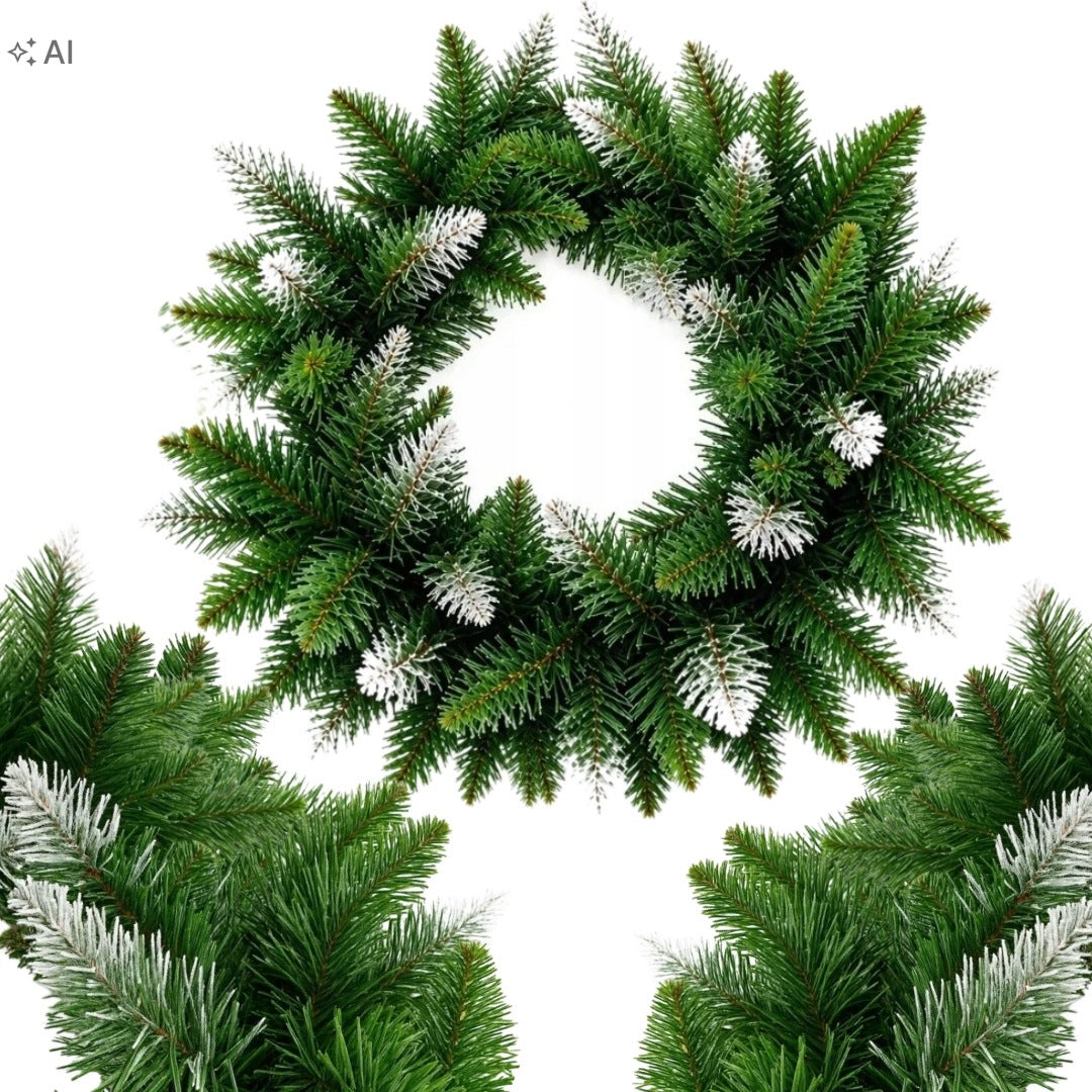 CHRISTMAS WREATH 65 CM THICK GREEN CHRISTMAS FOR DOOR AND HOME TABLE
