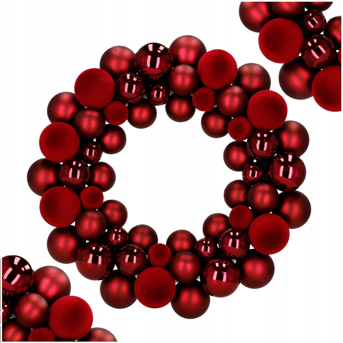 CHRISTMAS WREATH BAUBLE WREATH FOR DOOR CHRISTMAS DECORATION SUEDE 34CM