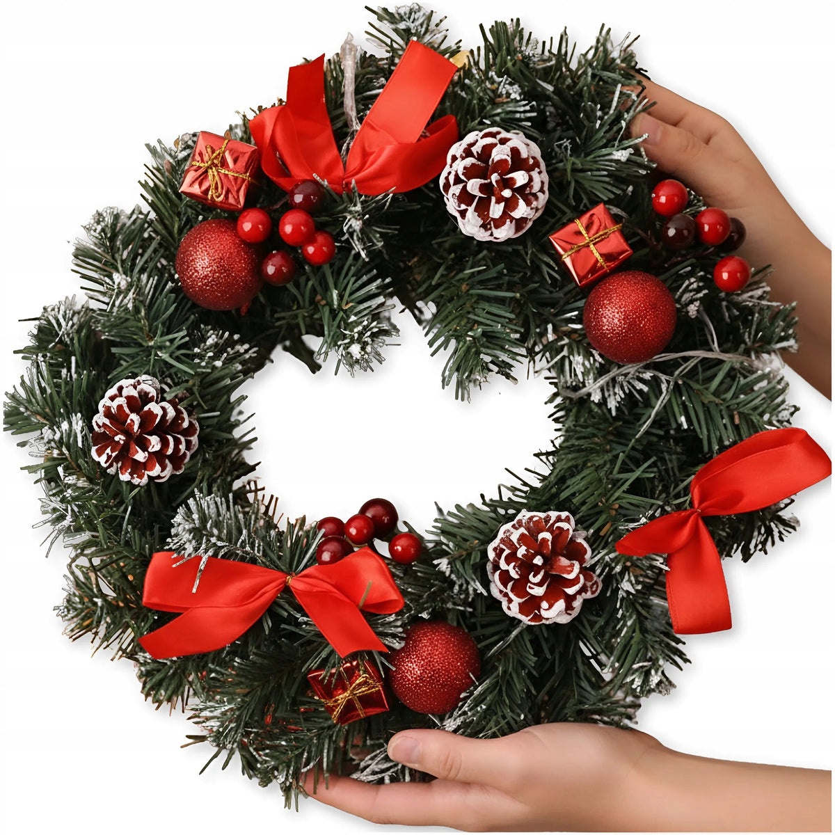 CHRISTMAS WREATH DECORATIVE DOOR DECORATION WREATH FOR CHRISTMAS 30CM Manufacturer code STROIK WIANEK ŚWIĄTECZNY 30 CM MEMFLOW