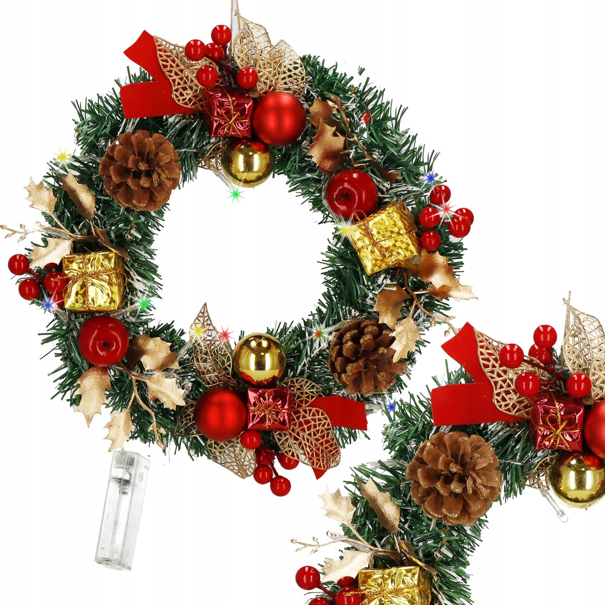 CHRISTMAS WREATH LED GLOWING WREATH DOOR DECORATION 30cm CHRISTMAS