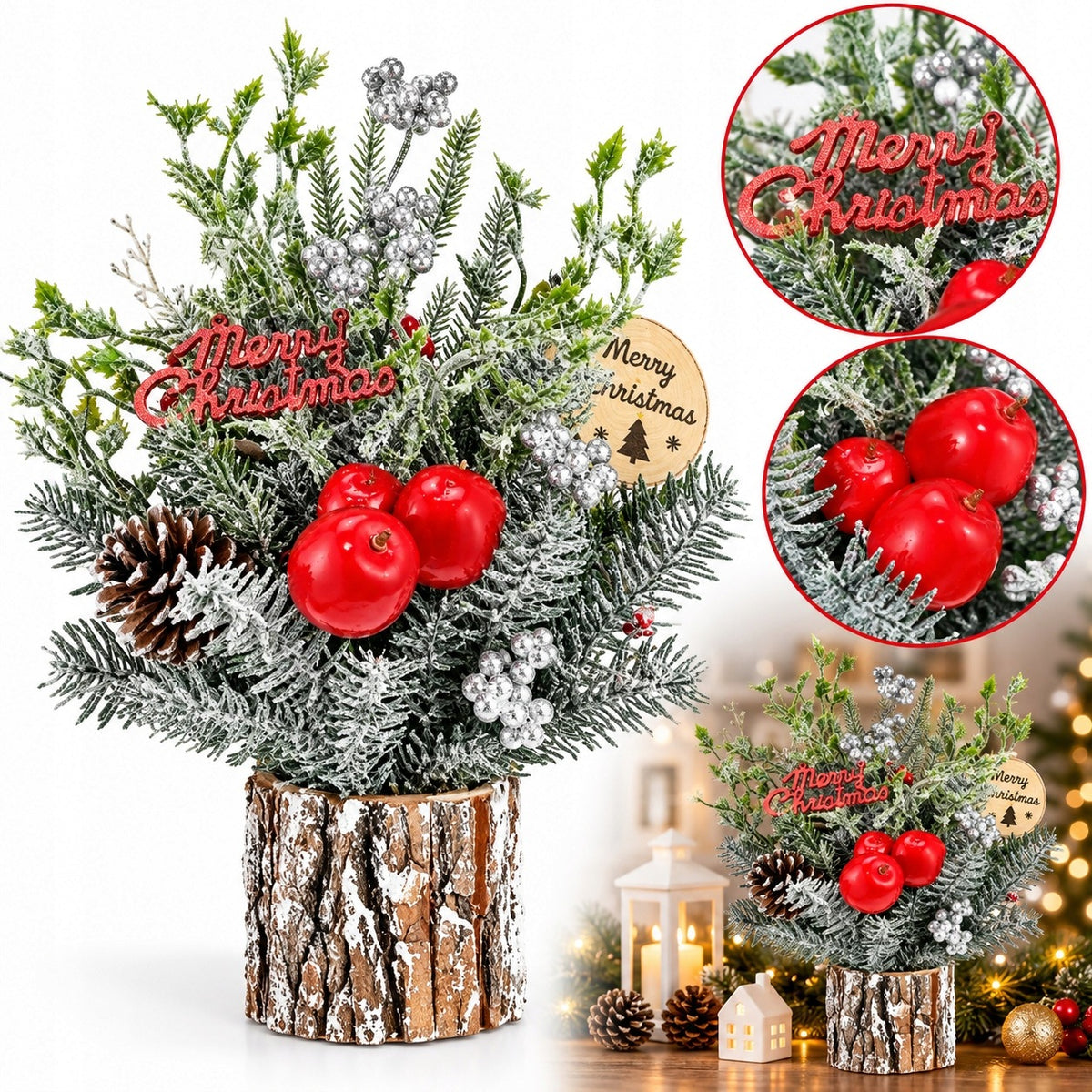 CHRISTMAS WREATH ON TRUNK 35 CM CHRISTMAS TREE CHRISTMAS DECORATION