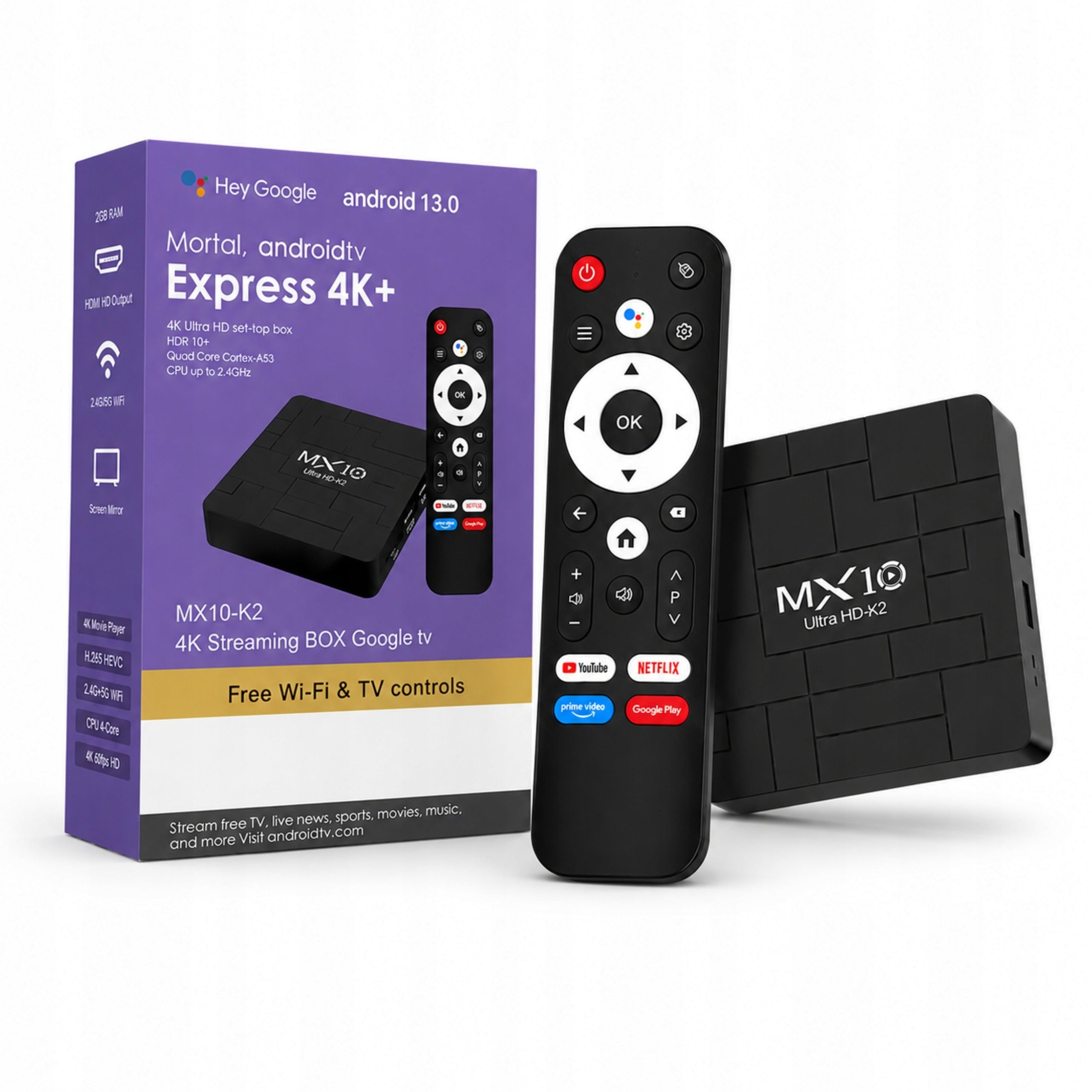 CHROMECAST PLAYER SMART TV BOX ANDROID 13 4K 2GB 16GB WIFI 6
