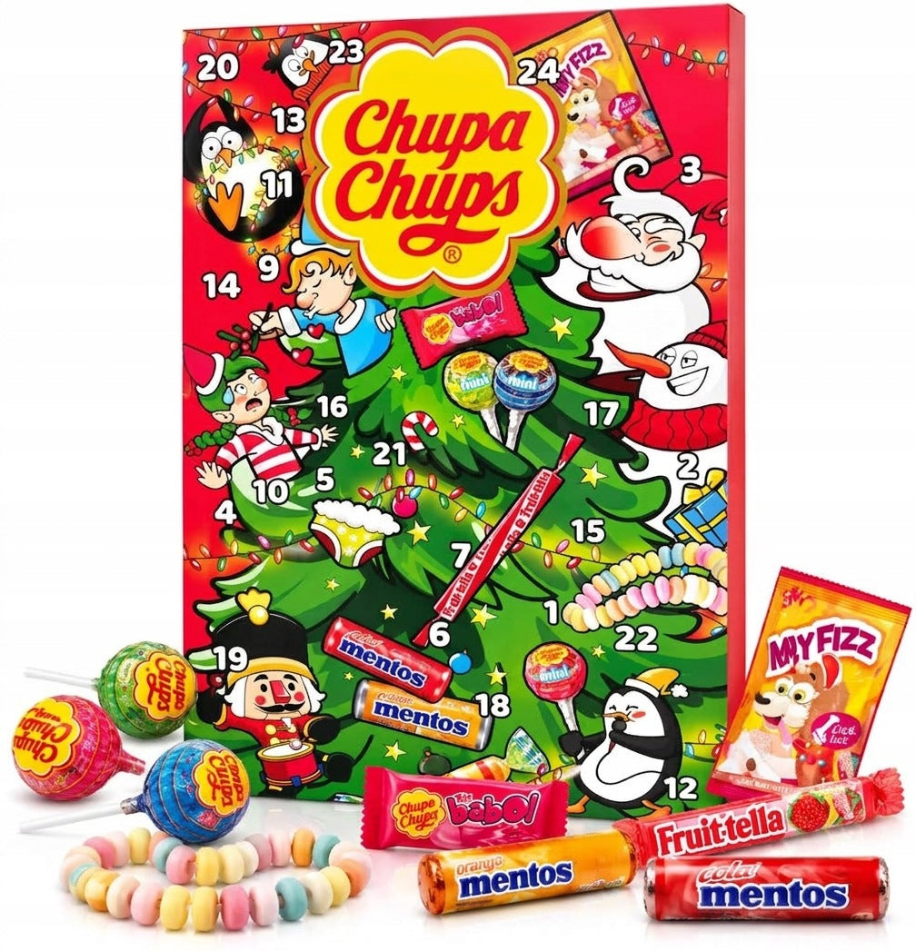 CHUPA CHUPS ADVENT CALENDAR FOR CHILDREN WITH LOLLIPOPS CANDY GUMS Manufacturer code 8410031976861