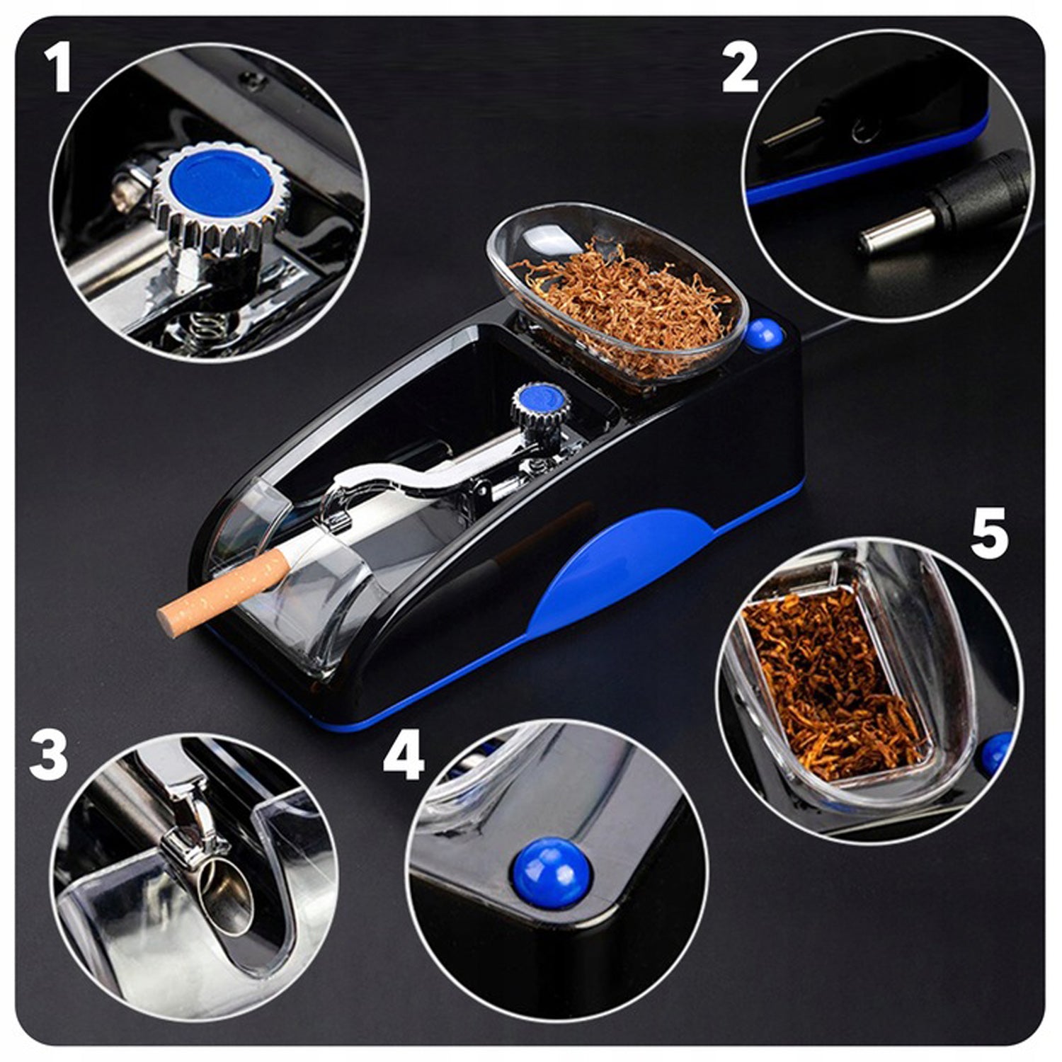 CIGARETTE FILLER ELECTRIC TOBACCO MACHINE QUICKLY FILLS TOBACCO Brand Exclusiv