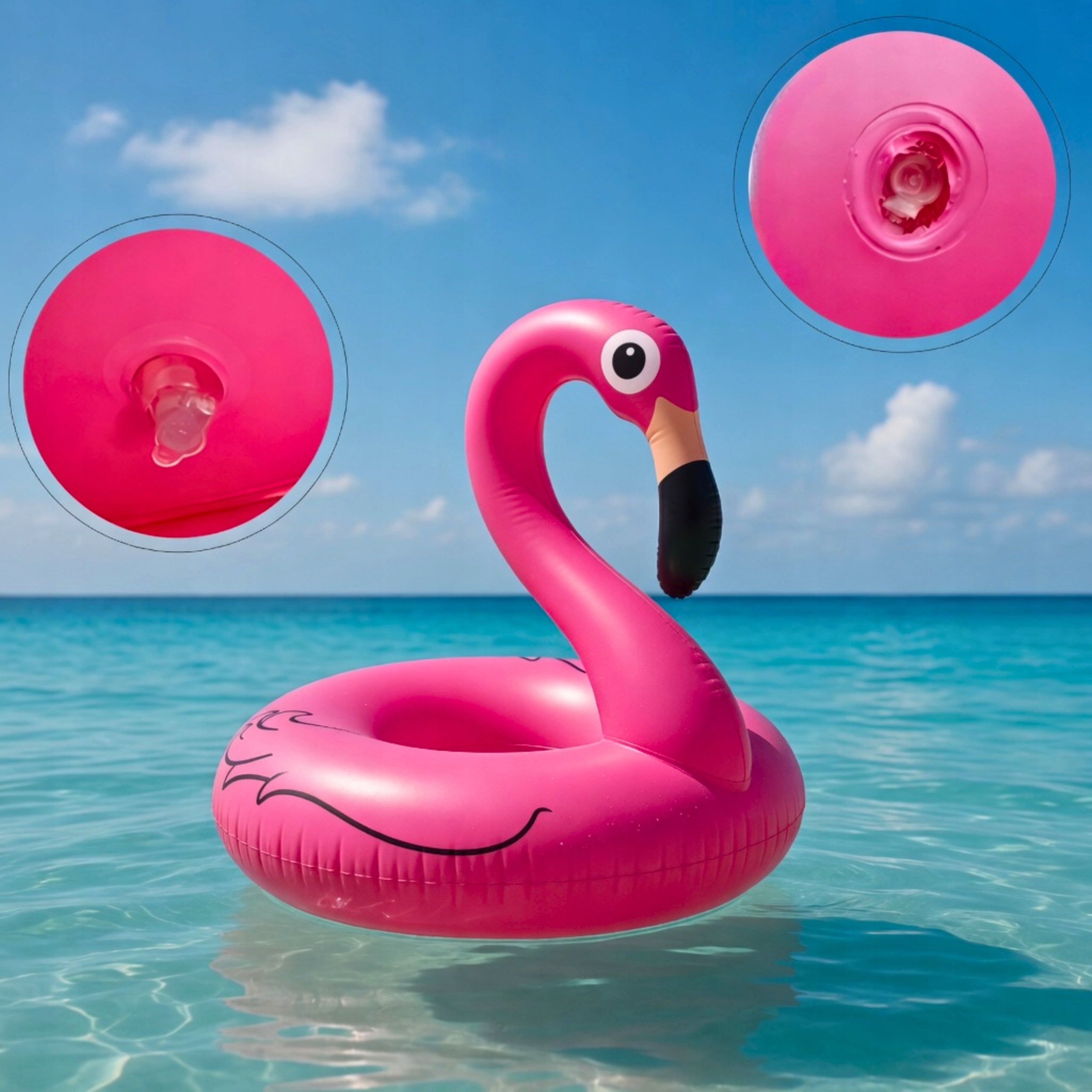 CIRCLE INFLATABLE SWIMMING POOL WATER WHEEL LARGE FLAMINGO MATTRESS 120CM