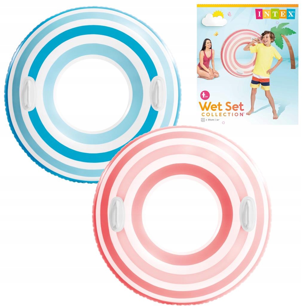 CIRCLE INFLATABLE WHEEL FOR SWIMMING POOL BEACH STRIPED PATTERN 91 CM INTEX Manufacturer code 4904582583691