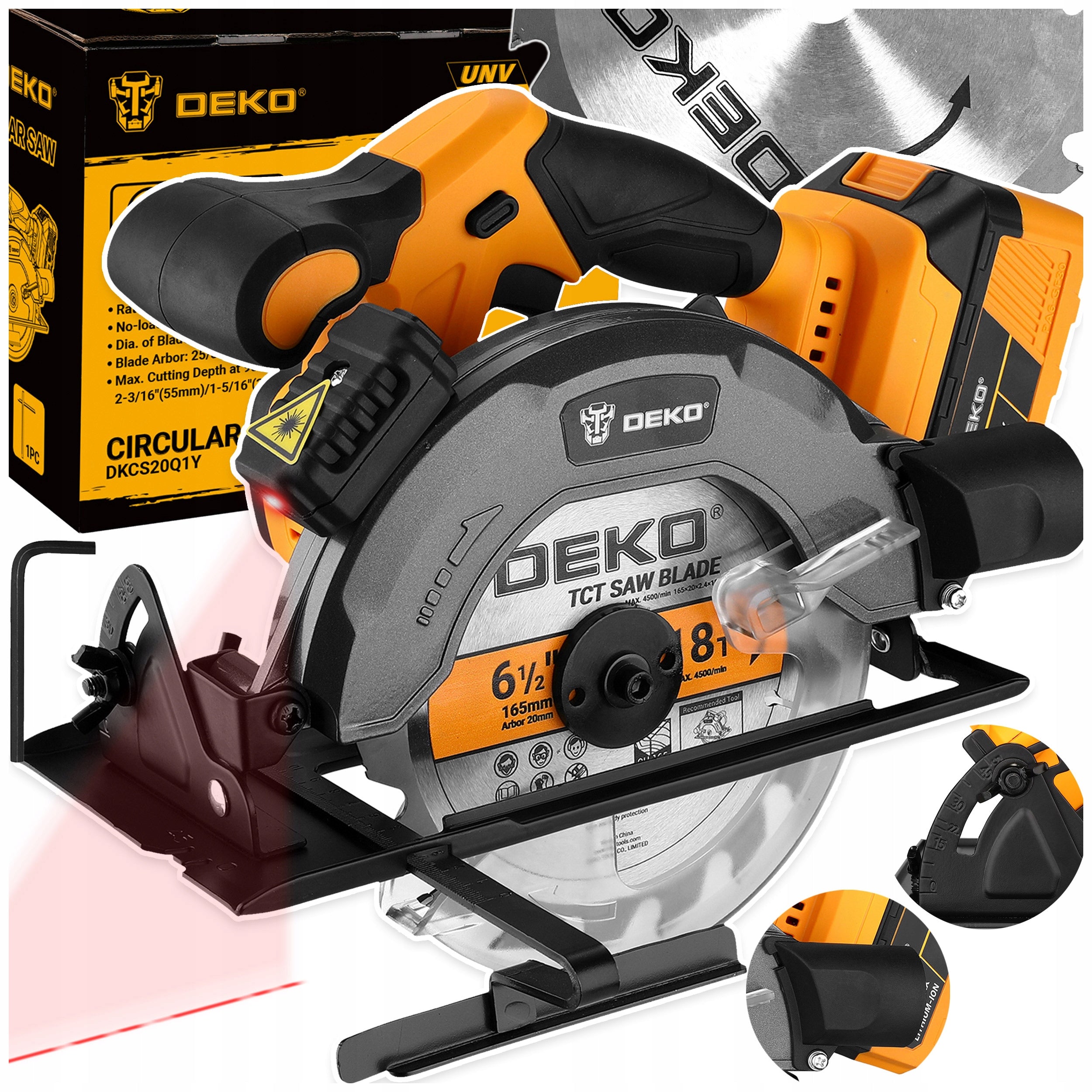 CIRCULAR SAW CORDLESS SAW FOR WOOD CUTTER 1600W 165MM DEKO