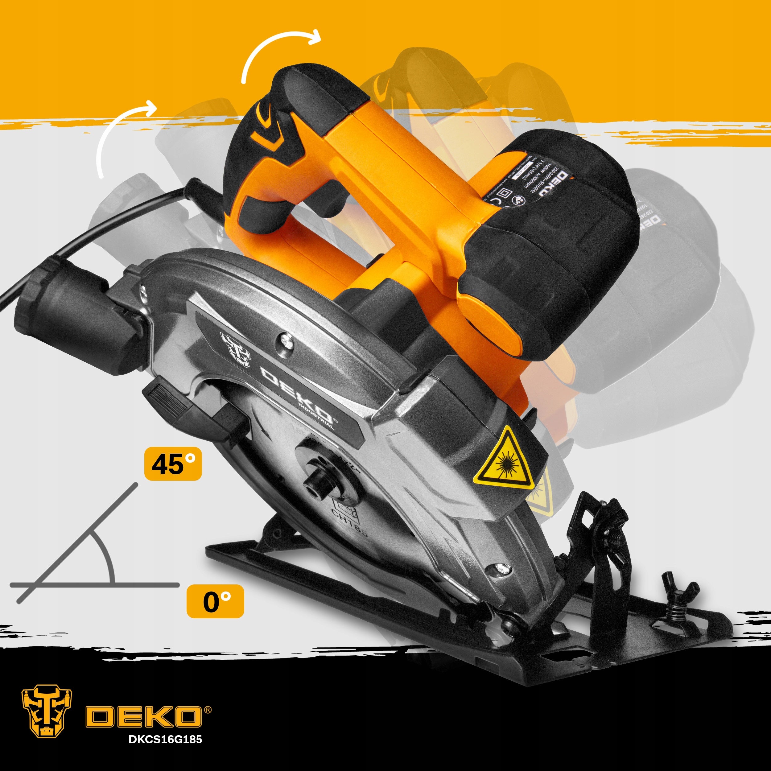 CIRCULAR SAW HAND SAW FOR WOOD 1600W BLADE 185MM DEKO Manufacturer code DKCS16G185