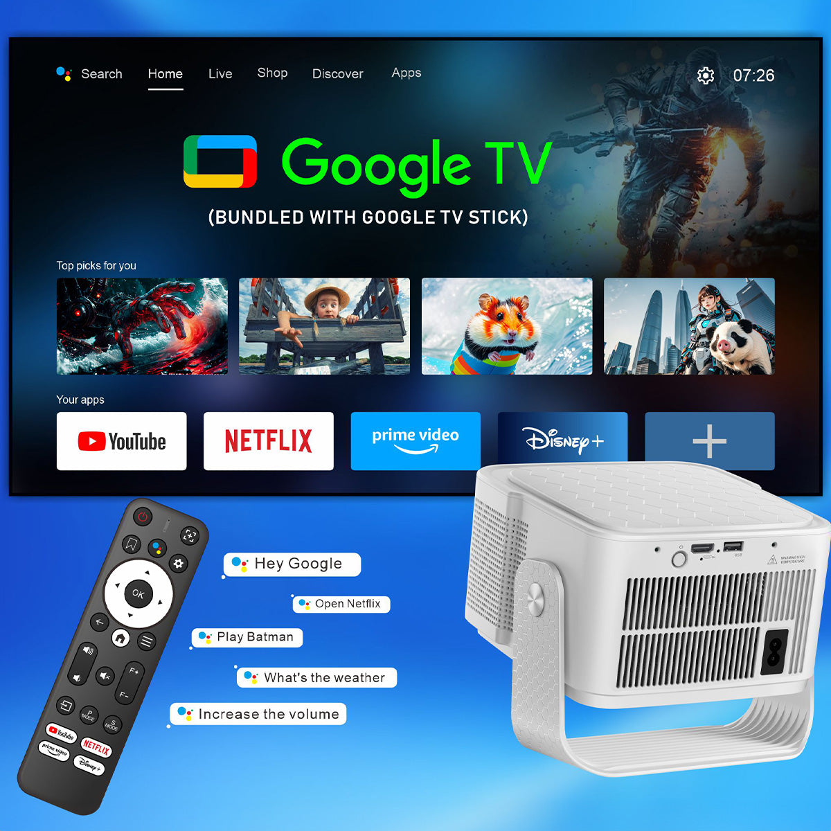 CIRON HY350 MAX GTV Projector multimedia projector Google TV 500 ANSI 8K Model CIRON HY350 MAX GTV