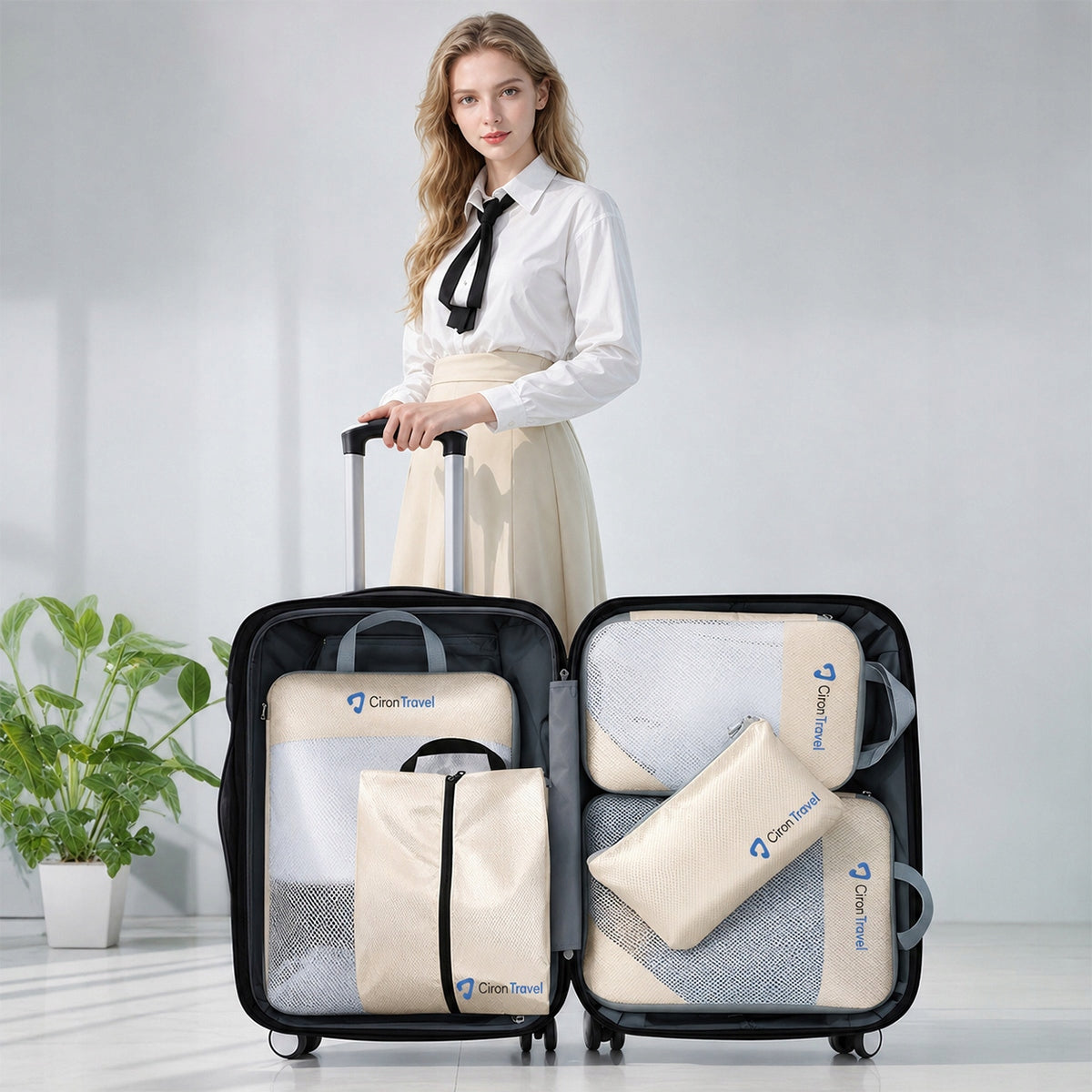 CIRON TRAVEL Compression Travel Organizers for Backpack Suitcase 9 Elements Manufacturer code Compression organizer set of 9