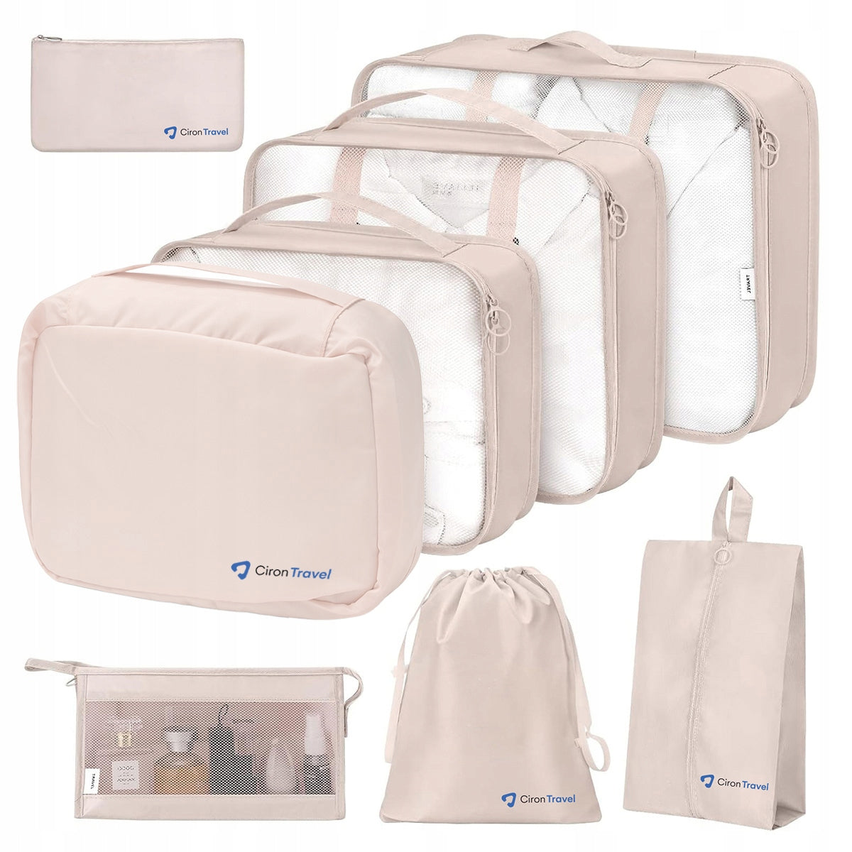 CIRON TRAVEL ORGANIZER SET for backpack case 8 el. Beige Packaging status original