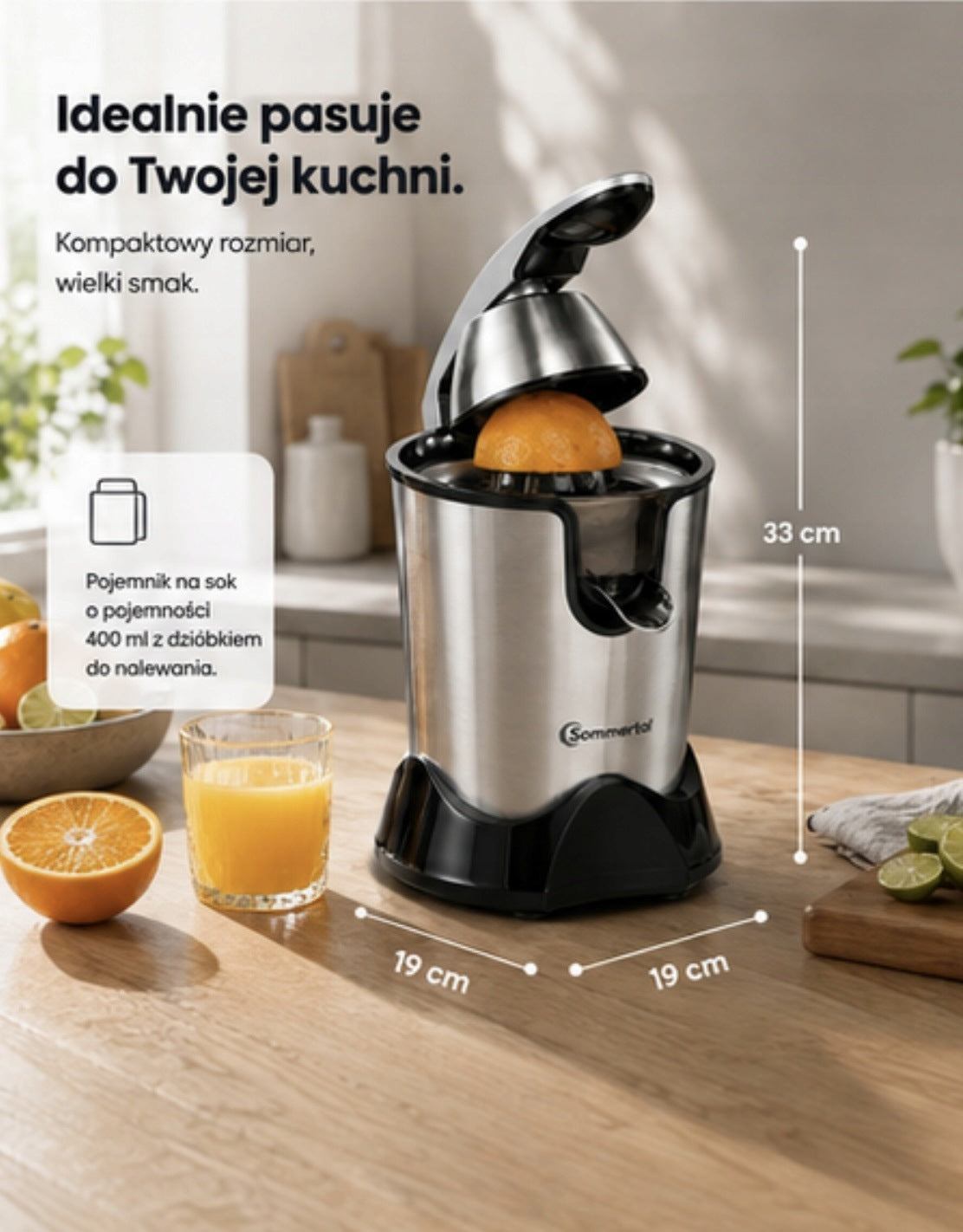 CITRUS JUICER ORANGE Sommertal CP850 silver 850W ELECTRIC Packaging status original