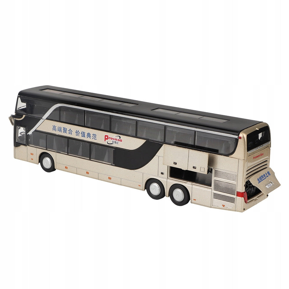 CITY BUS DOUBLE DECKER LIGHTS SOUNDS METAL Color yellow