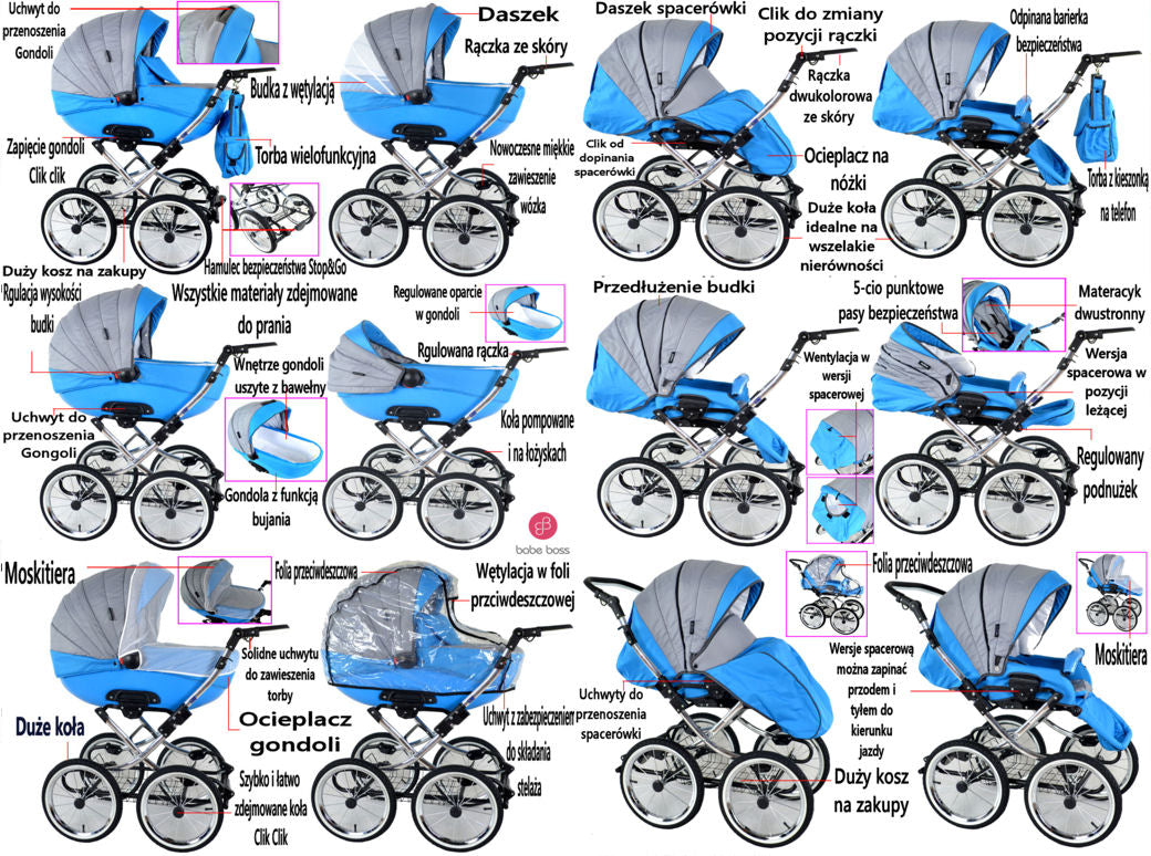 CLASSIC BABY STROLLER 3in1 RETRO ROYS Multifunctional INDIVIDUAL Manufacturer code Viko