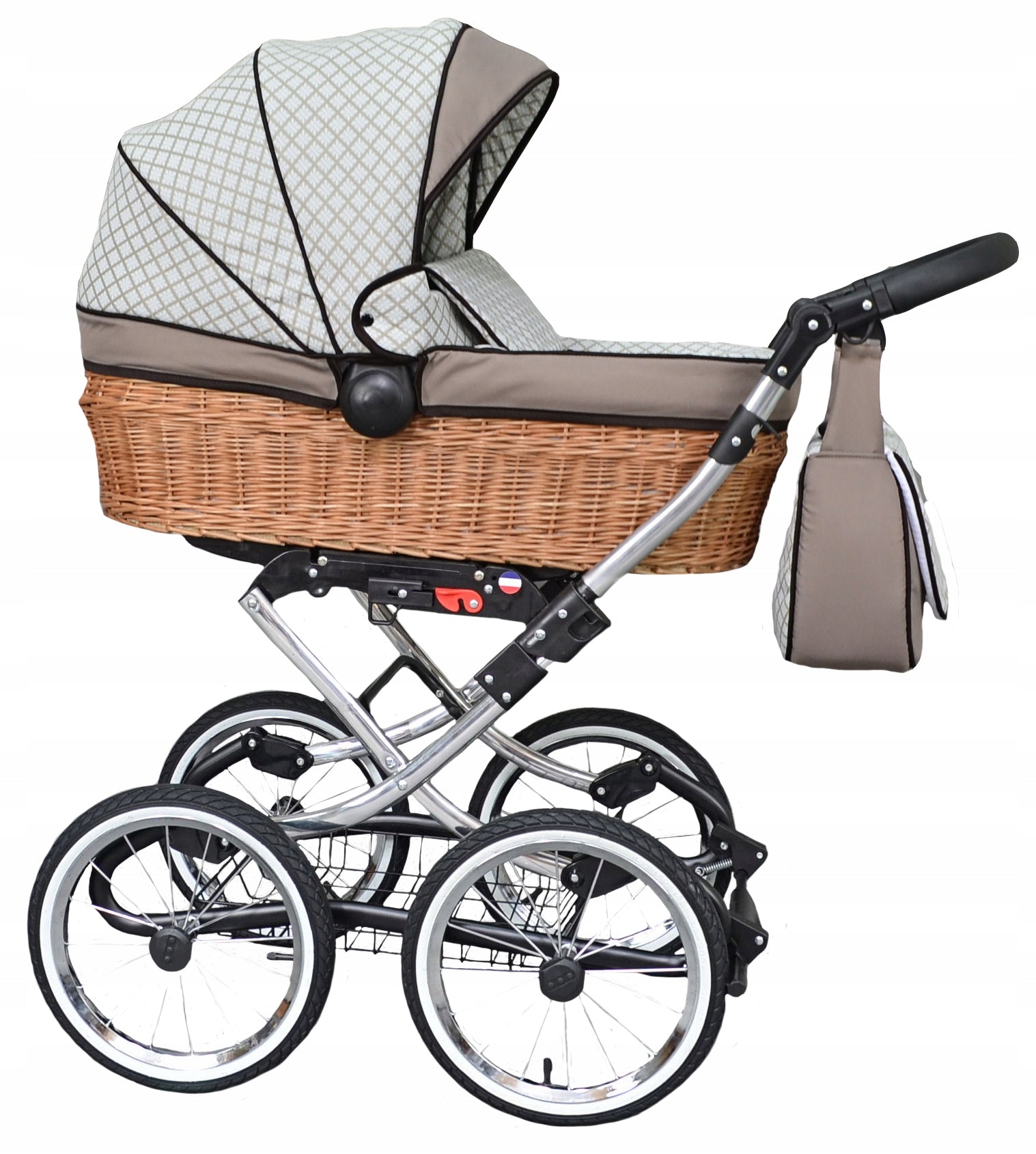 CLASSIC BABY STROLLER 4IN1 Wicker RETRO Wicker BASE ISOFIX + Accessories