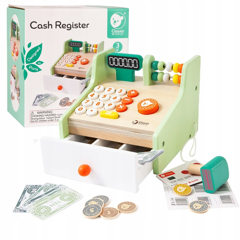 CLASSIC WORLD Wooden Shop Cash Register for Children