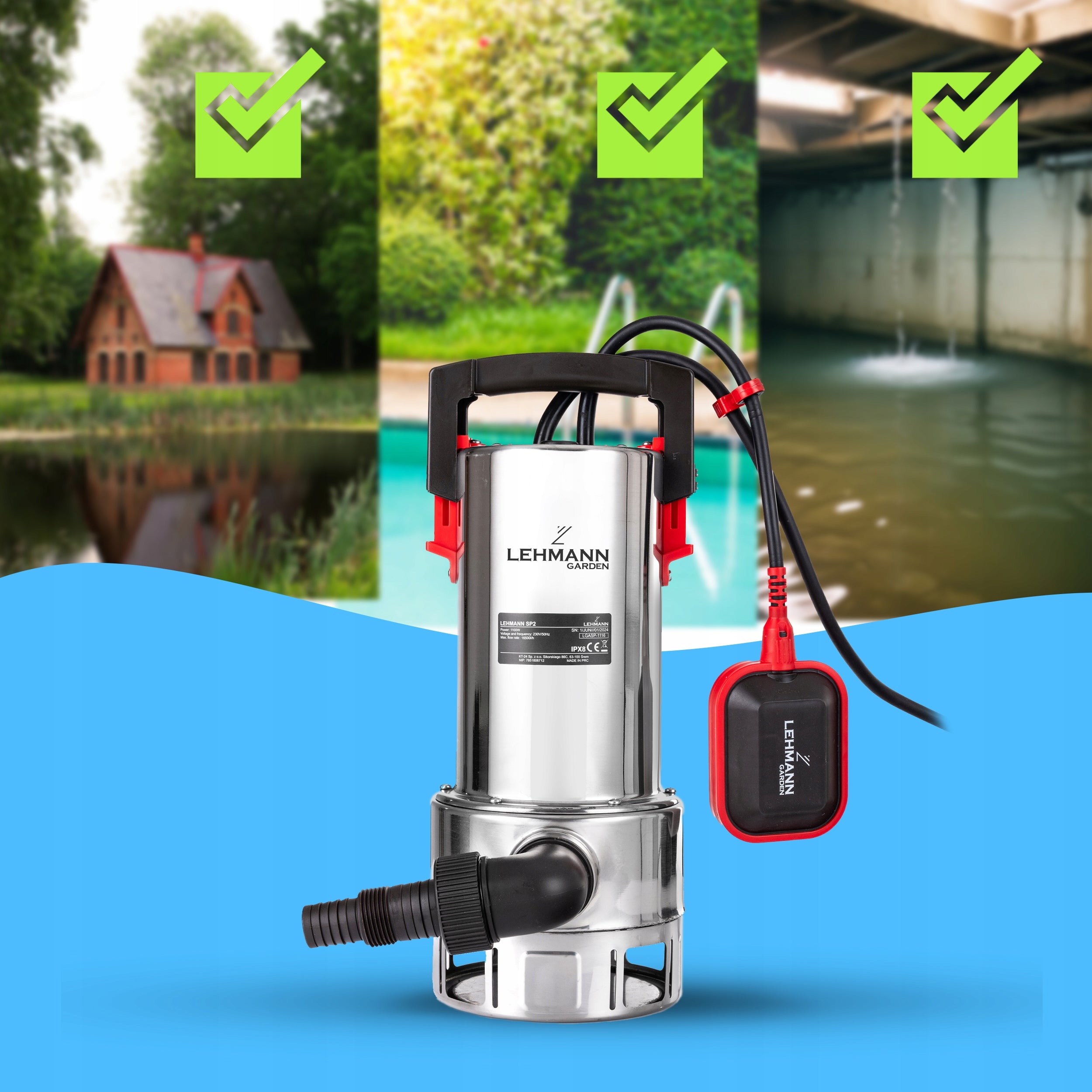 CLEAN DIRTY WATER PUMP WITH SUBMERSIBLE SEPTIC TANK STRONG SUBMERSIBLE FLOAT Manufacturer code LGASP-1116_SP2 Lehmann