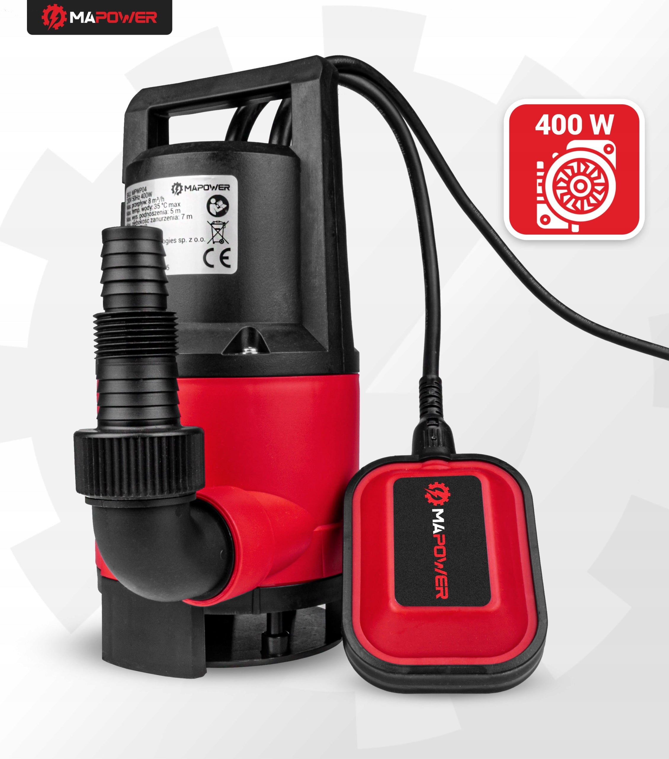 CLEAN WATER PUMP DIRTY POOL SUBMERSIBLE FLOAT 400W STRONG MAPOWER Packaging status original