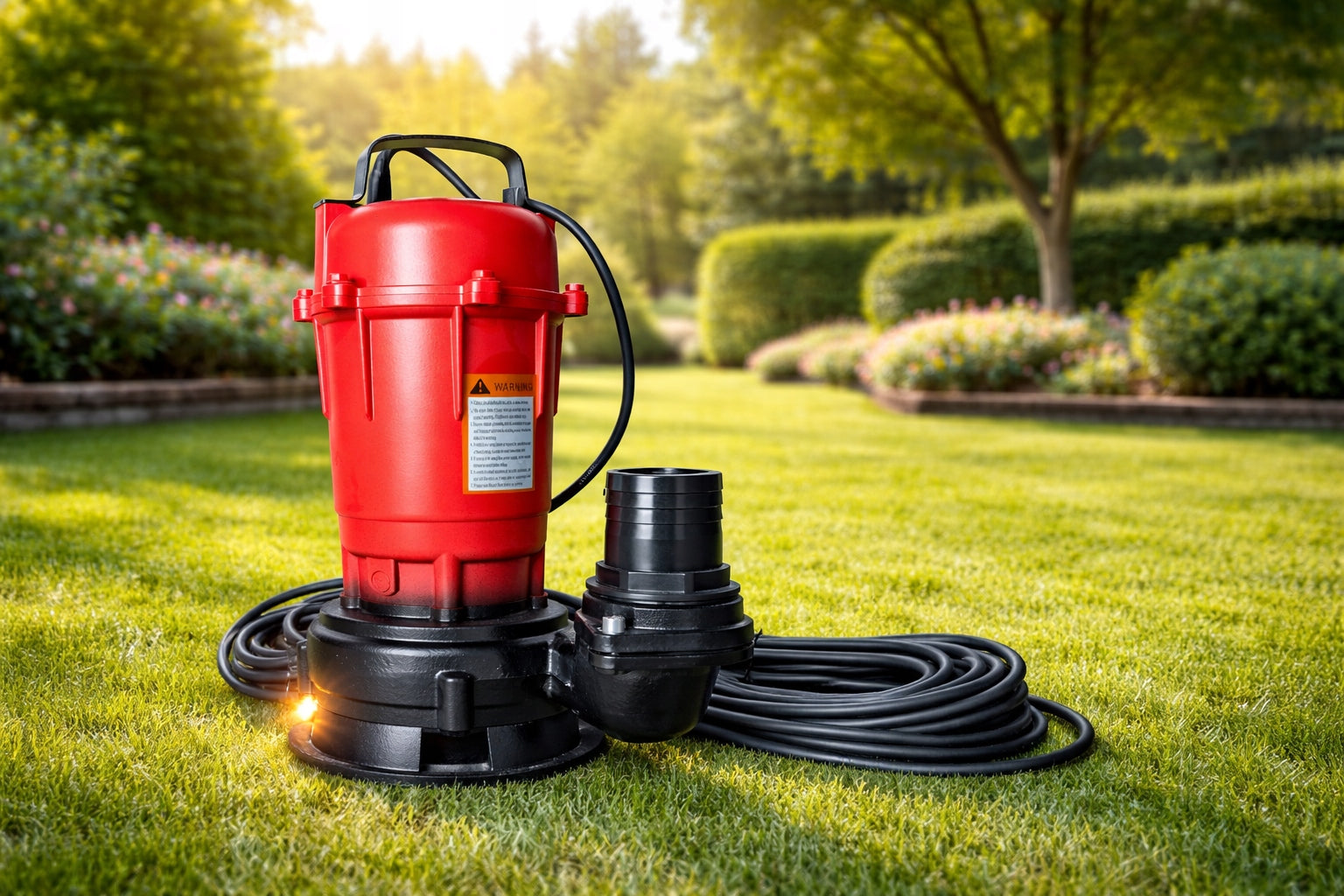CLEAN WATER PUMP DIRTY SEPTIC TANK WITH SHREDDER + FIRE HOSE 30m Engine power 3850 W