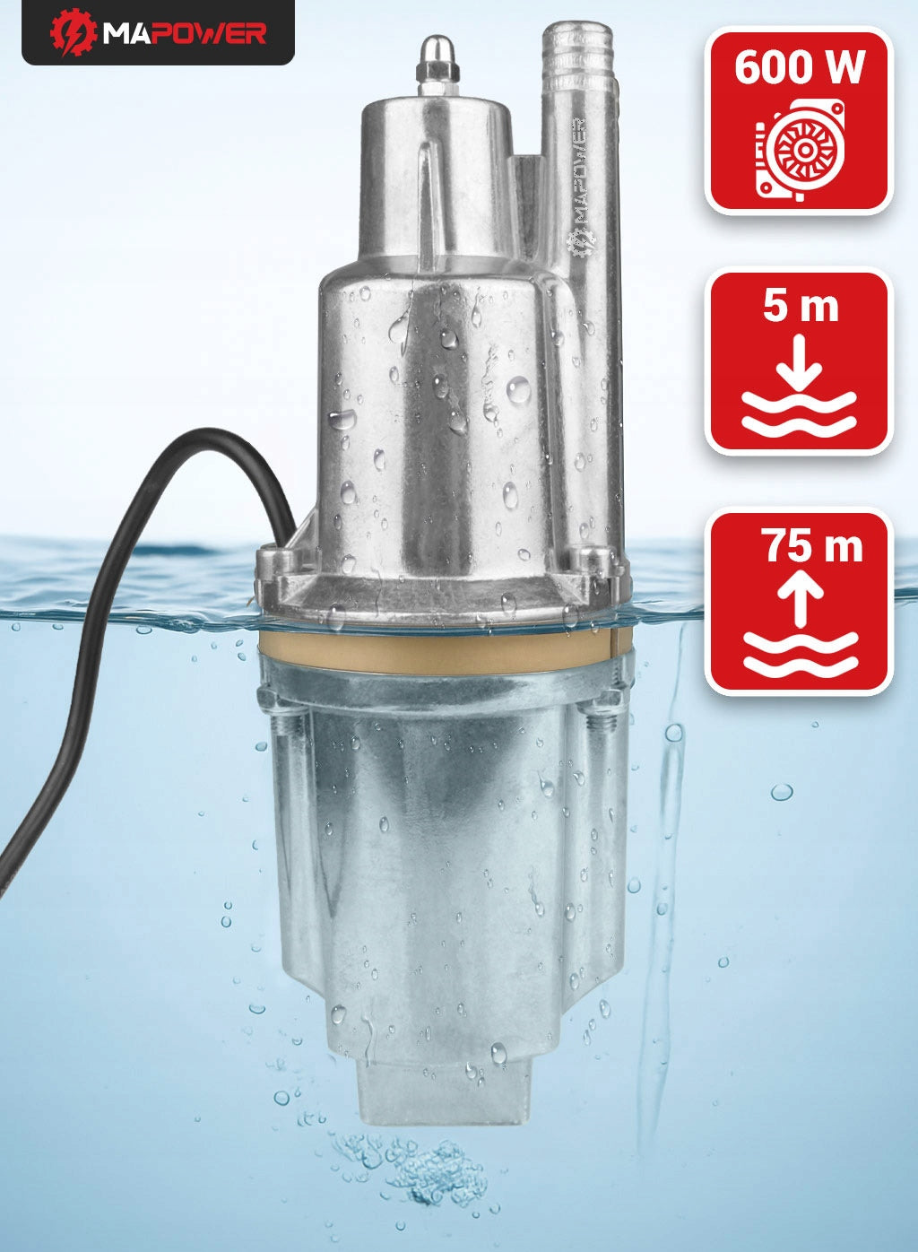 CLEAN WATER PUMP SUBMERSIBLE RUSSIAN DIAPHRAGM DIVER 600W Packaging status original