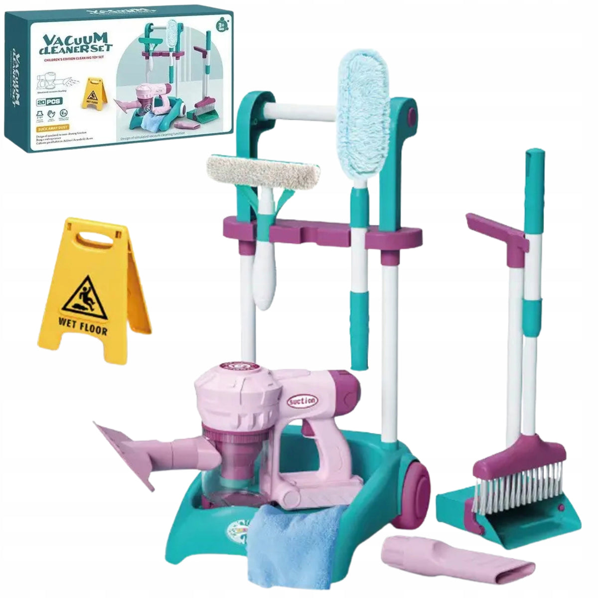 CLEANING KIT 8in1 VACUUM CLEANER MOP STROLLER BRUSH CLOTH BROOM