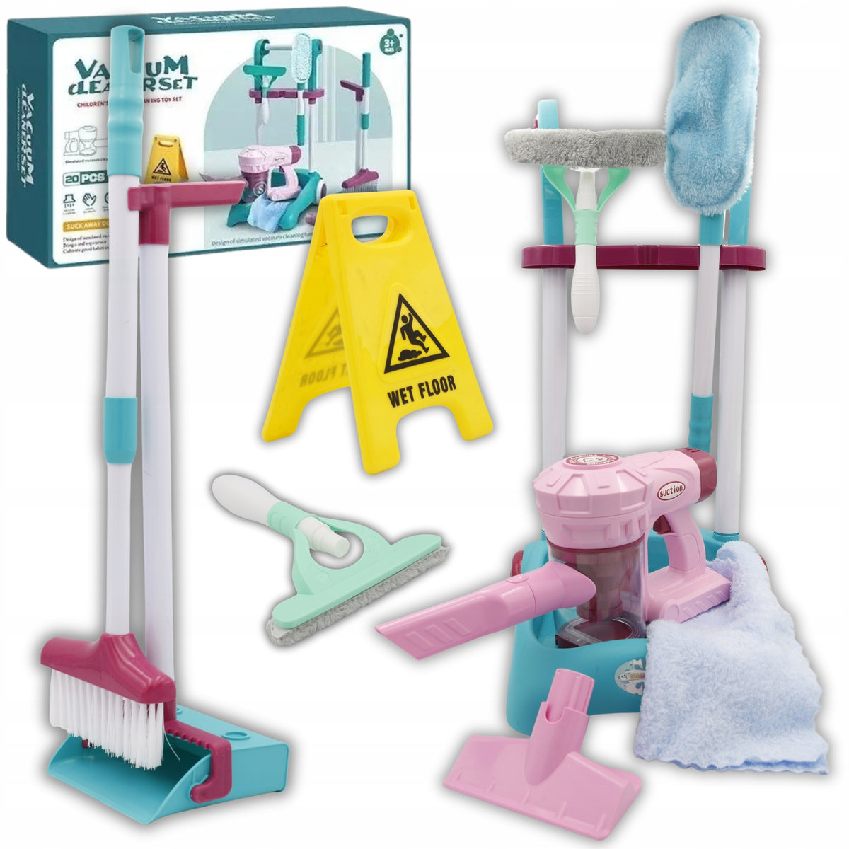 CLEANING KIT 8in1 VACUUM CLEANER MOP STROLLER BRUSH CLOTH BROOM