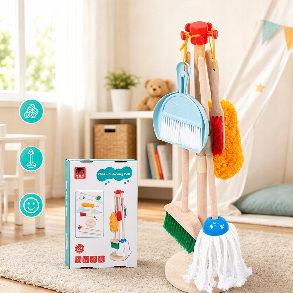 CLEANING KIT BRUSH SWEEP MOP 6EL TOYS MONTESSORI FOR CHILDREN Manufacturer code ZESTAW DO SPRZĄTANIA