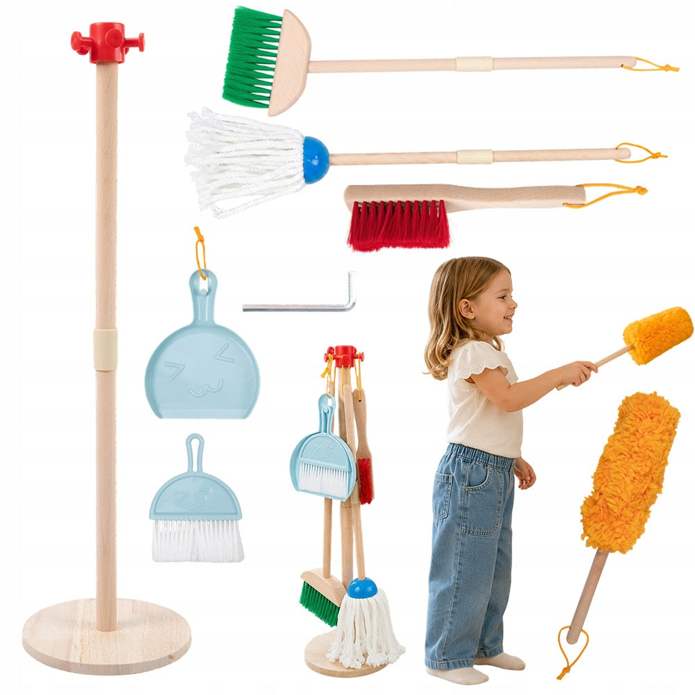 CLEANING KIT BRUSH SWEEP MOP 6EL TOYS MONTESSORI FOR CHILDREN