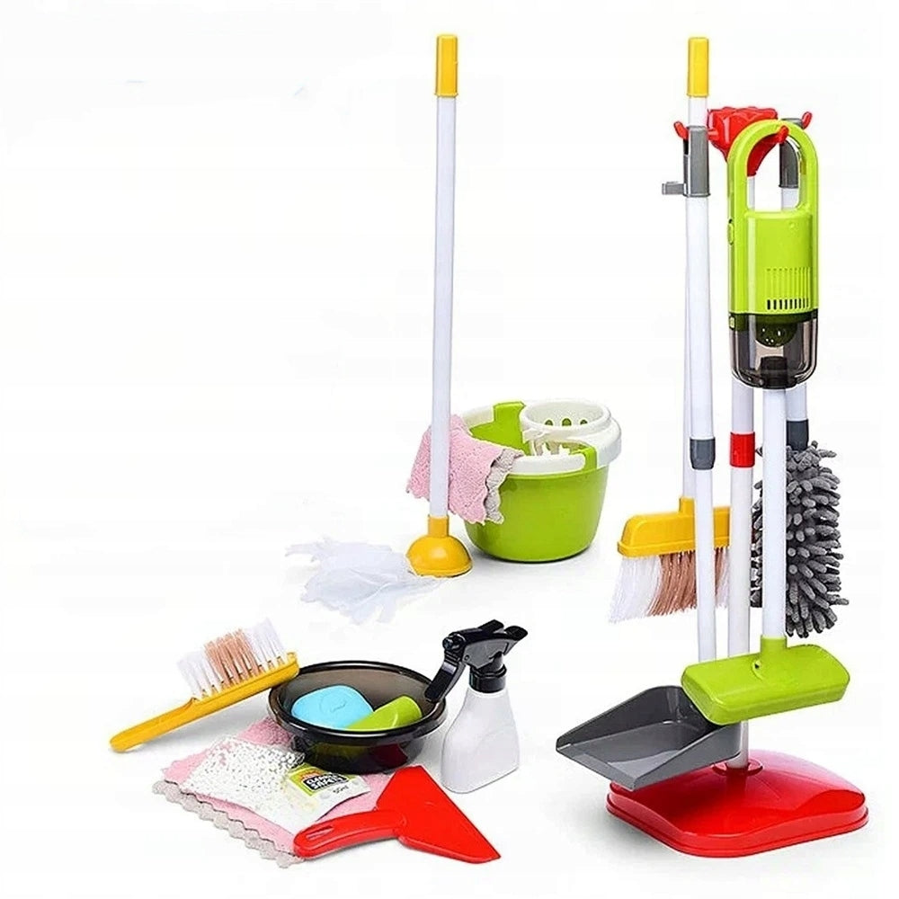 CLEANING KIT FOR CHILDREN UPRIGHT VACUUM CLEANER WITH SUCTION FUNCTION MOP SPRAY