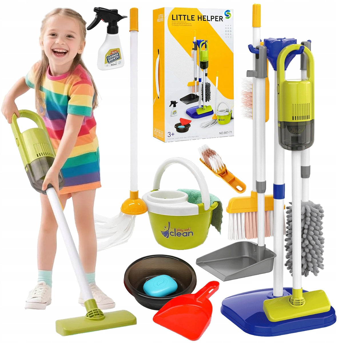 CLEANING KIT FOR KIDS 14in1 VACUUM CLEANER SUCTION FUNCTION LARGE SET Brand Stator