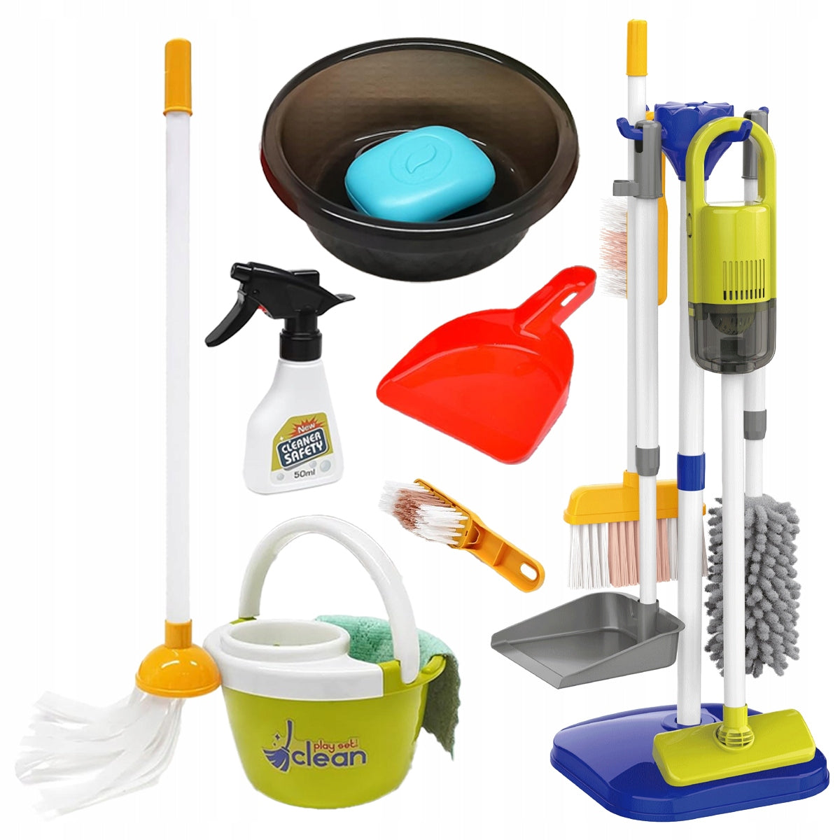 CLEANING KIT FOR KIDS 14in1 VACUUM CLEANER SUCTION FUNCTION LARGE SET